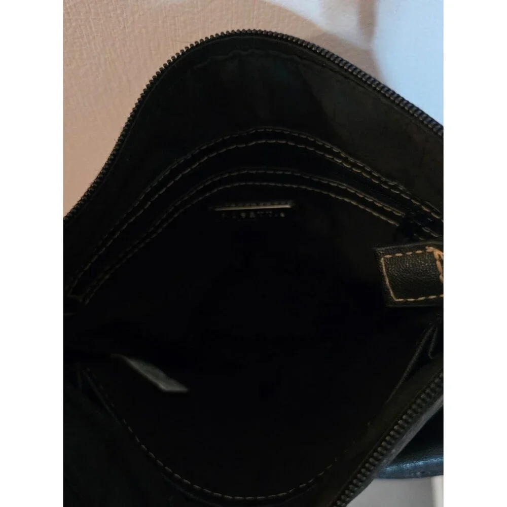 Rosetti Black Crossbody Multipocket Vegan Leather Bag with Contrast Stitching